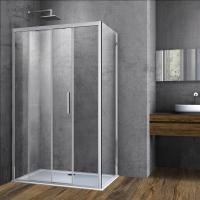 Душевая уголок прямоугольный VSR-3SO8015CL 1500х800x1950 профиль хром стекло прозрачное VINCEA