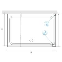 Душевой уголок RGW WA-005-1B (WA-002B+Z-060-2B) прямоугольный   90* 80*195 351005198-14 профиль Чёрный стекло Прозрачное 6 мм RGW