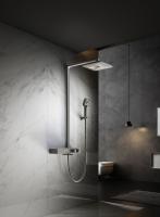 Душевая стойка 3-х функциональная термостатическая с поворотным изливом цвет вороненая сталь VSFS-3I13TGM VINCEA