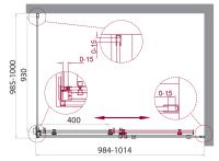 Душевой уголок прямоугольный ACQUA-A-1-100-C-Cr 1000x1000x1950 BelBagno