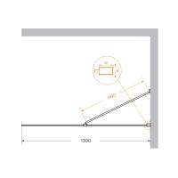 Душевая перегородка.   LIBERTA-L-1-TB-130-C-Cr 1300х1950 Cezares